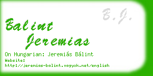 balint jeremias business card