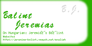 balint jeremias business card